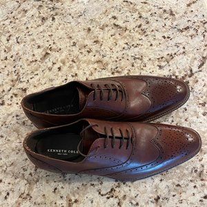 NEW IN BOX - Kenneth Cole Wing Tip Brogue Derby Leather Dress Shoes